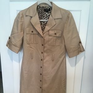 Tahari Camel Colored Shirt Dress